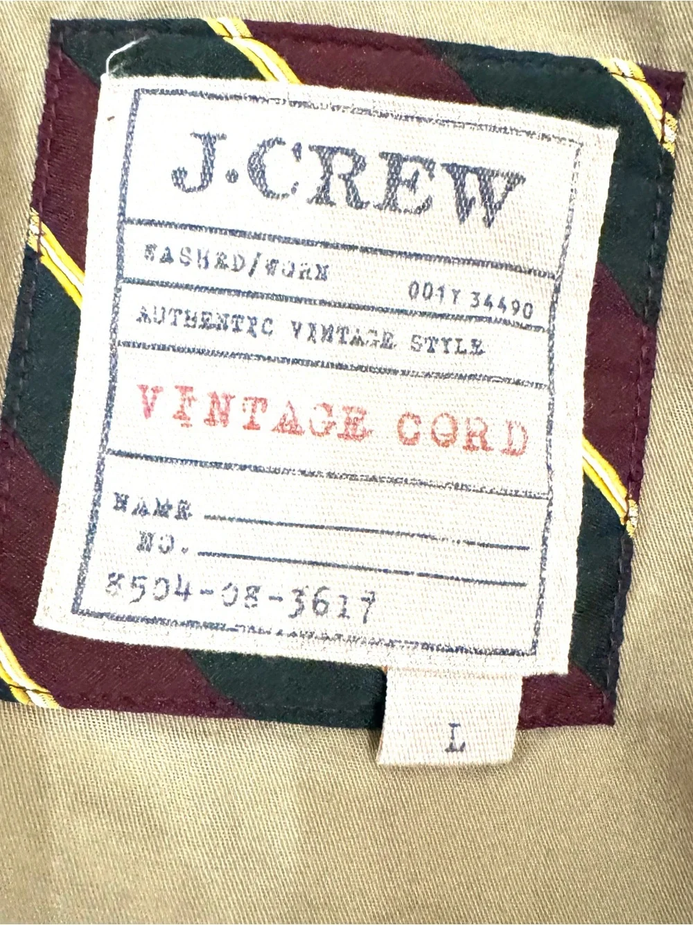 J. Crew Men's Dark Brown Corduroy Jacket